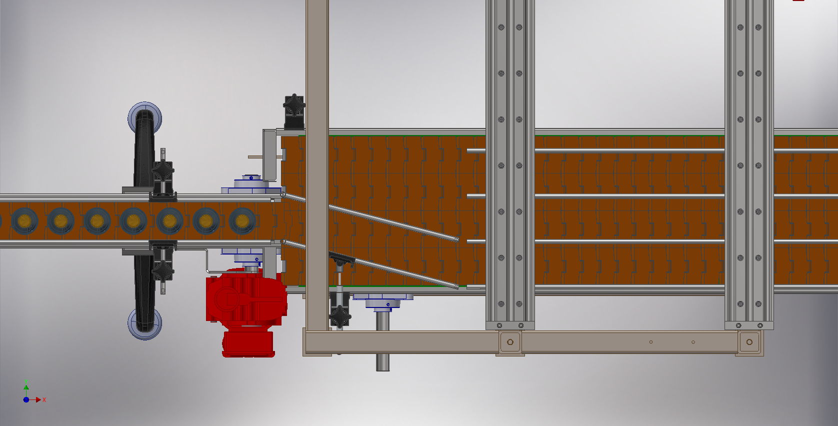 Mechanical design for a bottle packing machine in Lebanon.