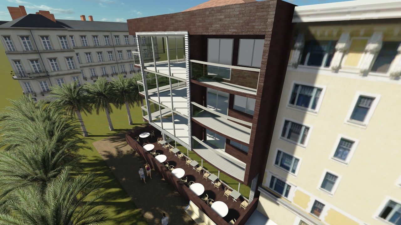 3 Story residential building project with commercial stores at the ground floor.