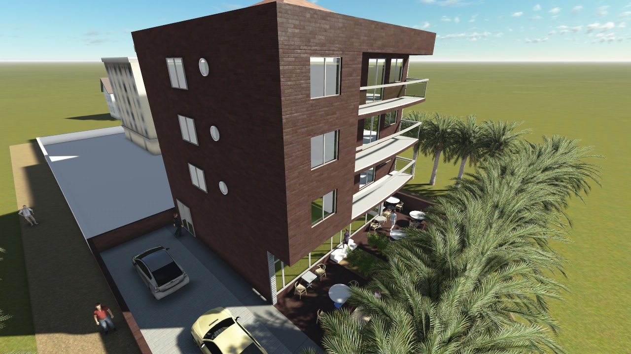 3 Story residential building project with commercial stores at the ground floor.